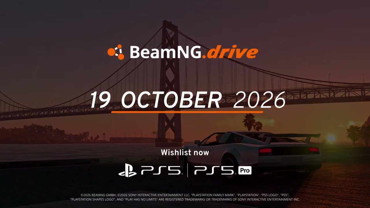 빔엔지 드라이브 PS5 출시일 2026년 10월 19일 트레일러 마지막 화면