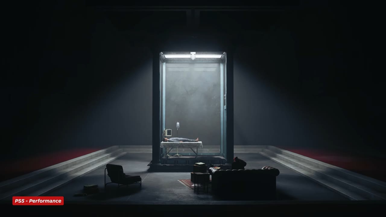 컨트롤 레조넌트 PS5 성능 모드 유리 격리실 장면