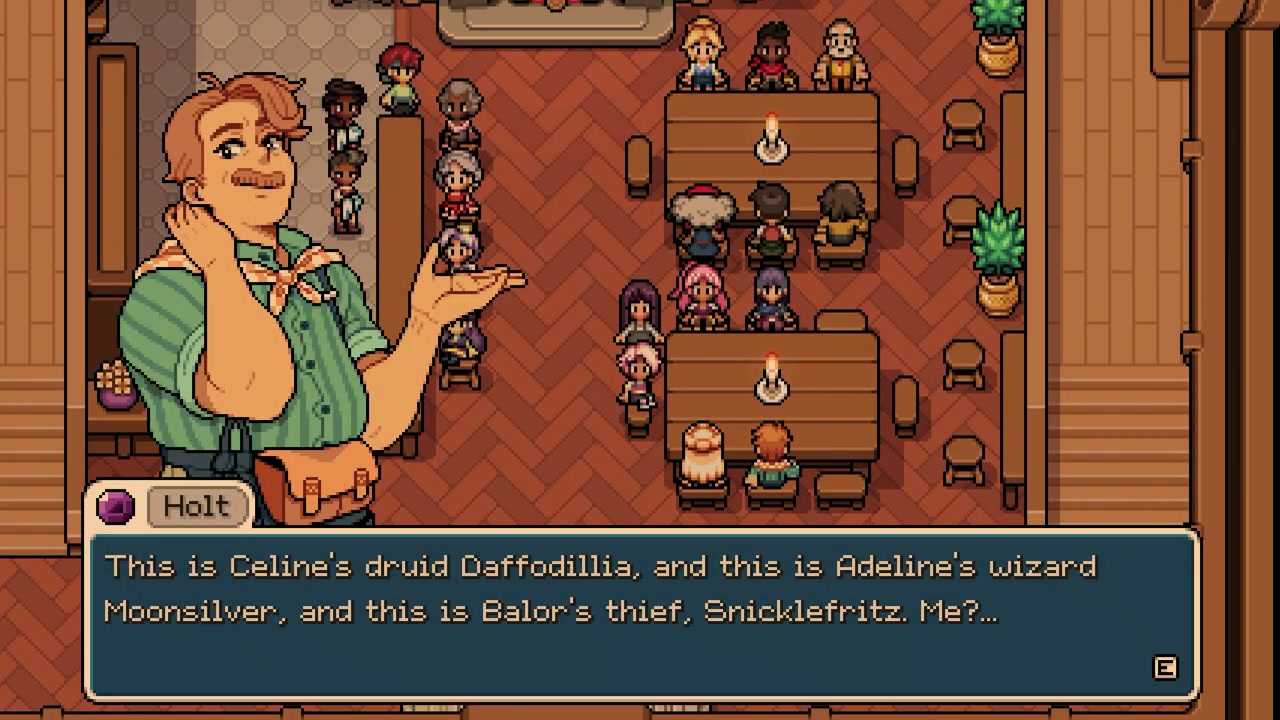 필즈 오브 미스트리아 금요일 밤 여관에 모인 주민들