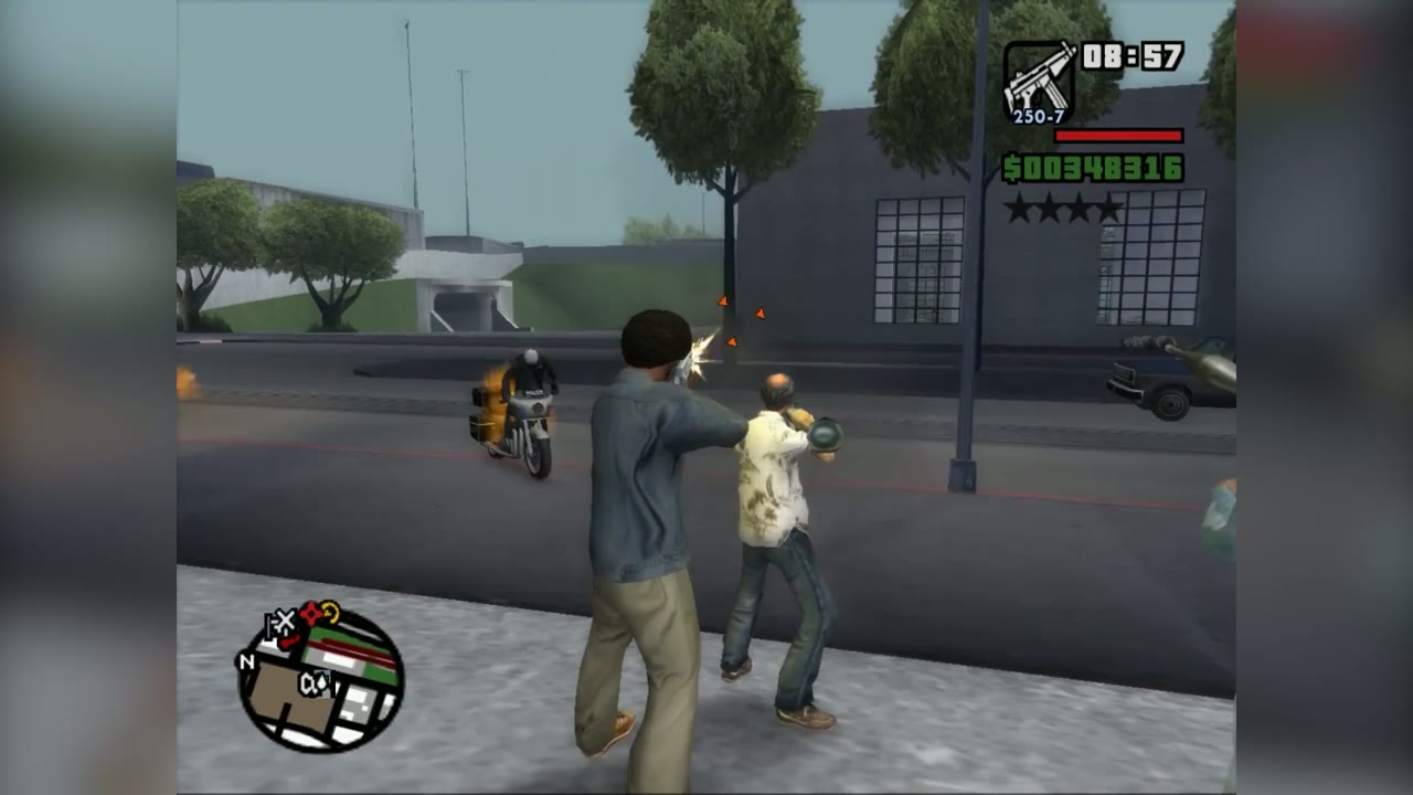 GTA 산 안드레아스 거리에서 벌어지는 총격전