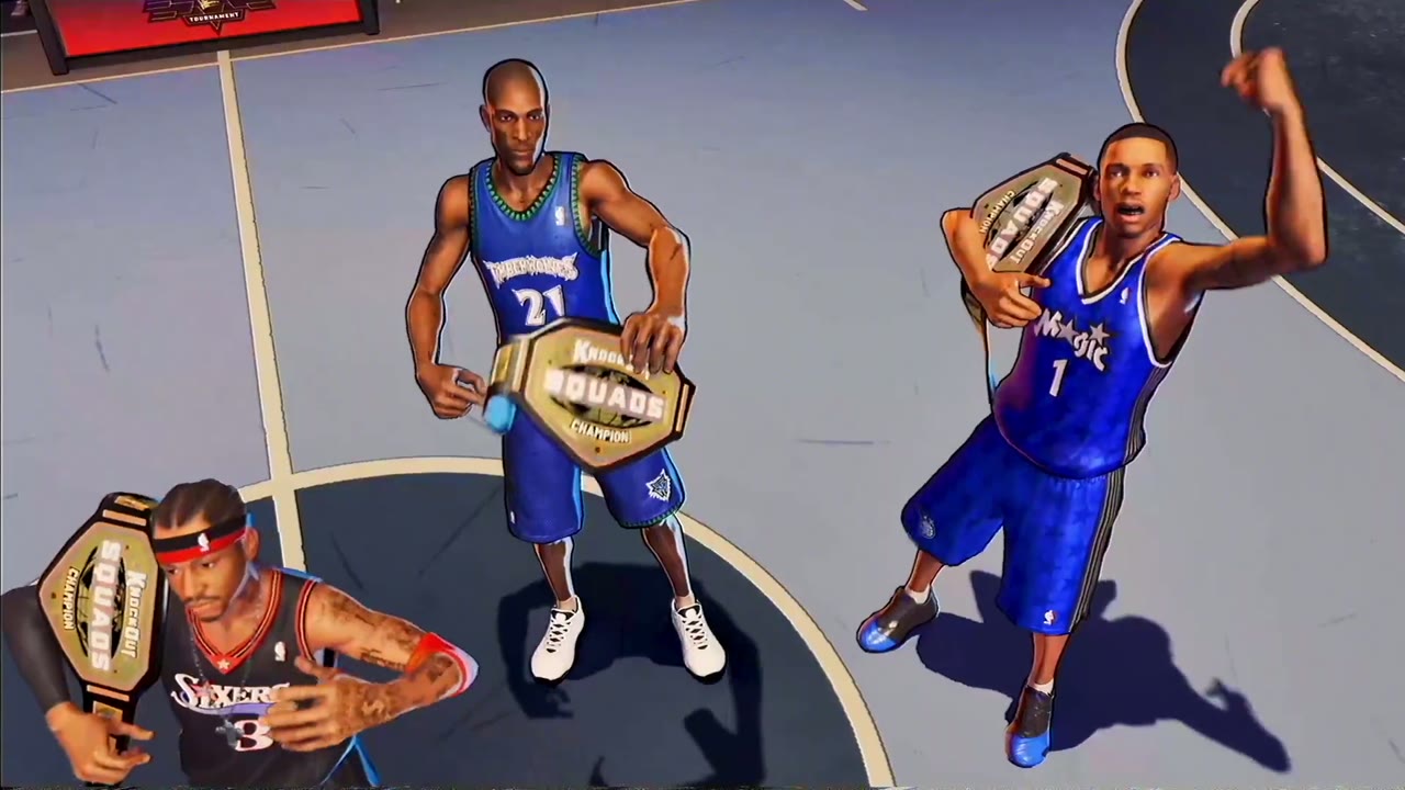 NBA 더 런 가넷 맥그레이디 아이버슨 챔피언 벨트 장면