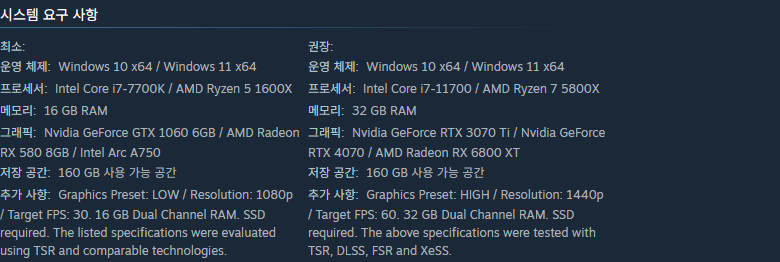 스토커 2 하트 오브 초르노빌 스팀 시스템 요구 사항