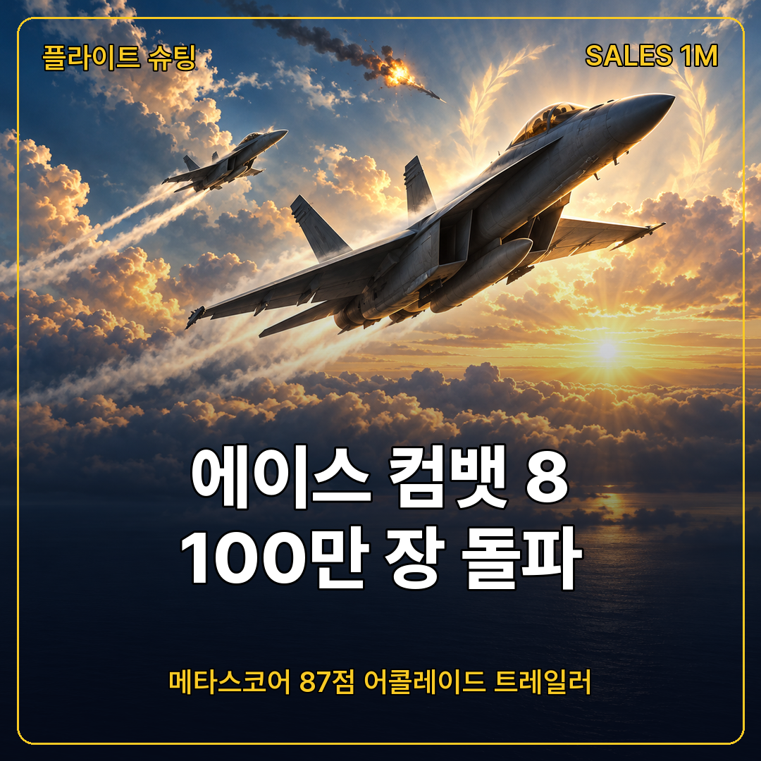 에이스 컴뱃 8 시브의 날개 어콜레이드 트레일러와 100만 장 돌파