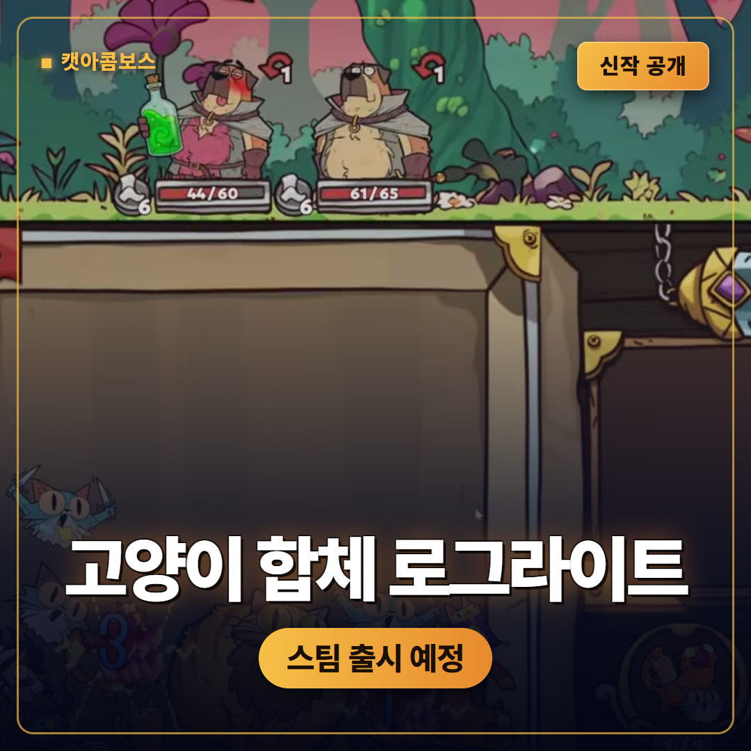 캣아콤보스 공개, 고양이를 던지고 합치는 물리 로그라이트