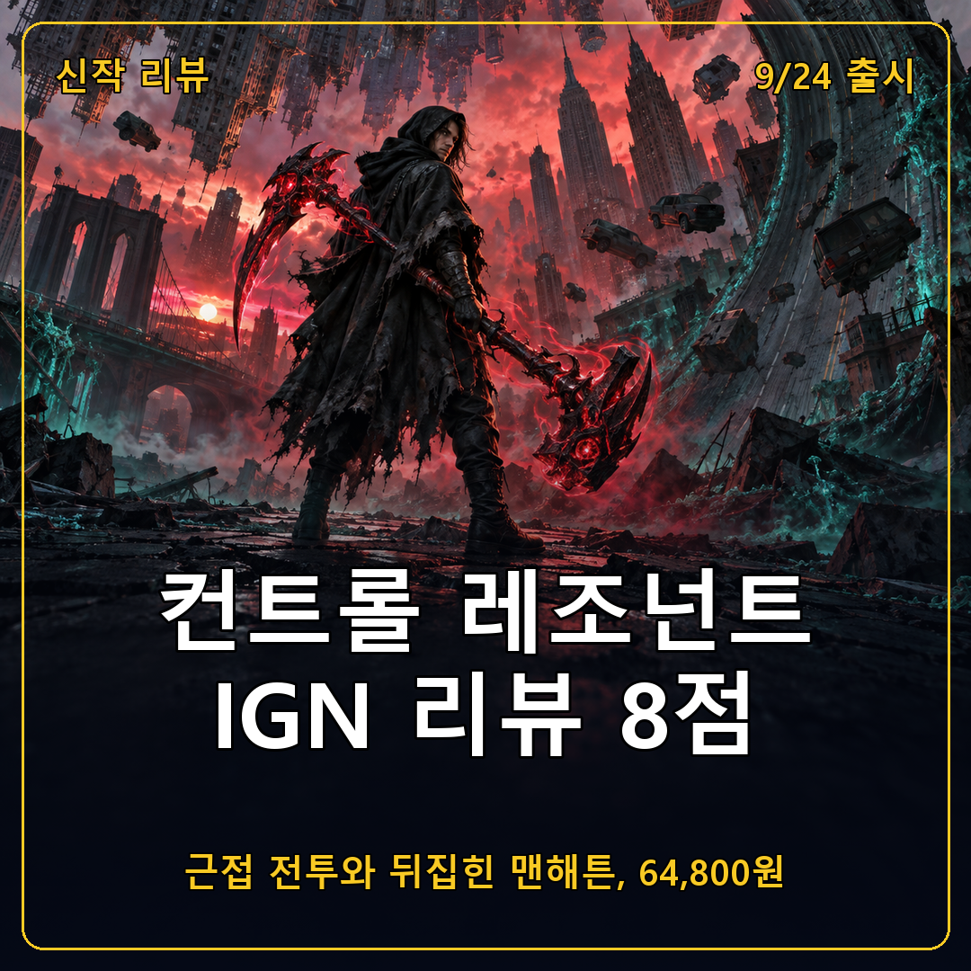 컨트롤 레조넌트 IGN 리뷰 8점, 9월 24일 출시 전 확인할 근접 전투와 뒤집힌 맨해튼
