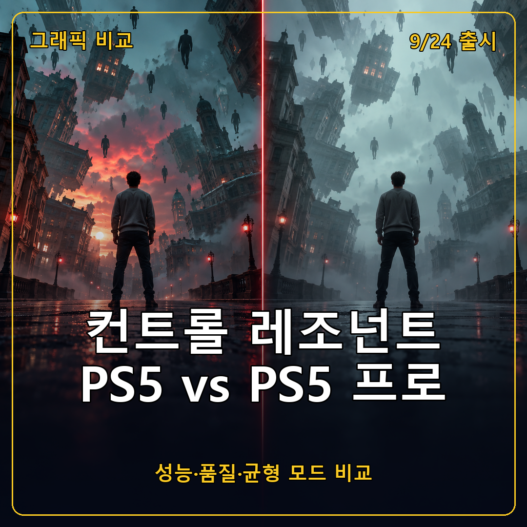 컨트롤 레조넌트 PS5와 PS5 프로 그래픽 비교