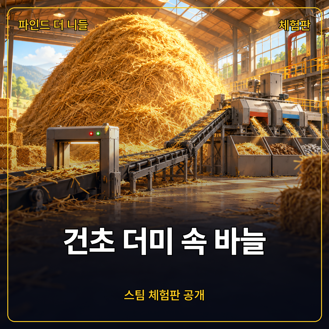 파인드 더 니들 체험판 공개, 건초 더미를 공장으로 바꾸는 시뮬레이션