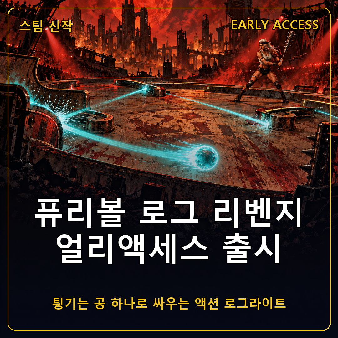 퓨리볼 로그 리벤지 얼리액세스 출시, 튕기는 공 하나로 갱단 도시를 돌파하는 액션 로그라이트