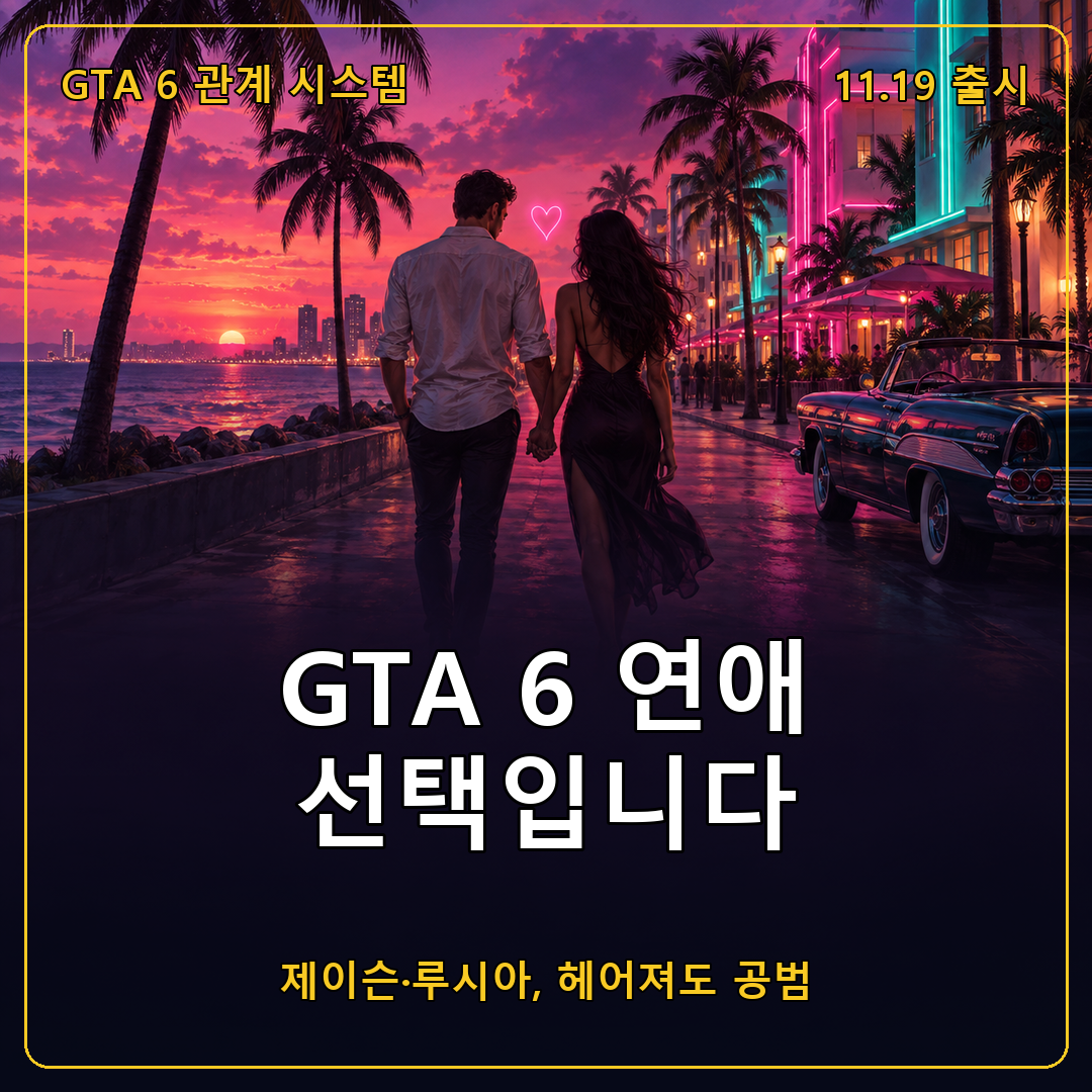 GTA 6 제이슨과 루시아 관계 시스템, 연애는 선택이고 헤어져도 범죄 파트너