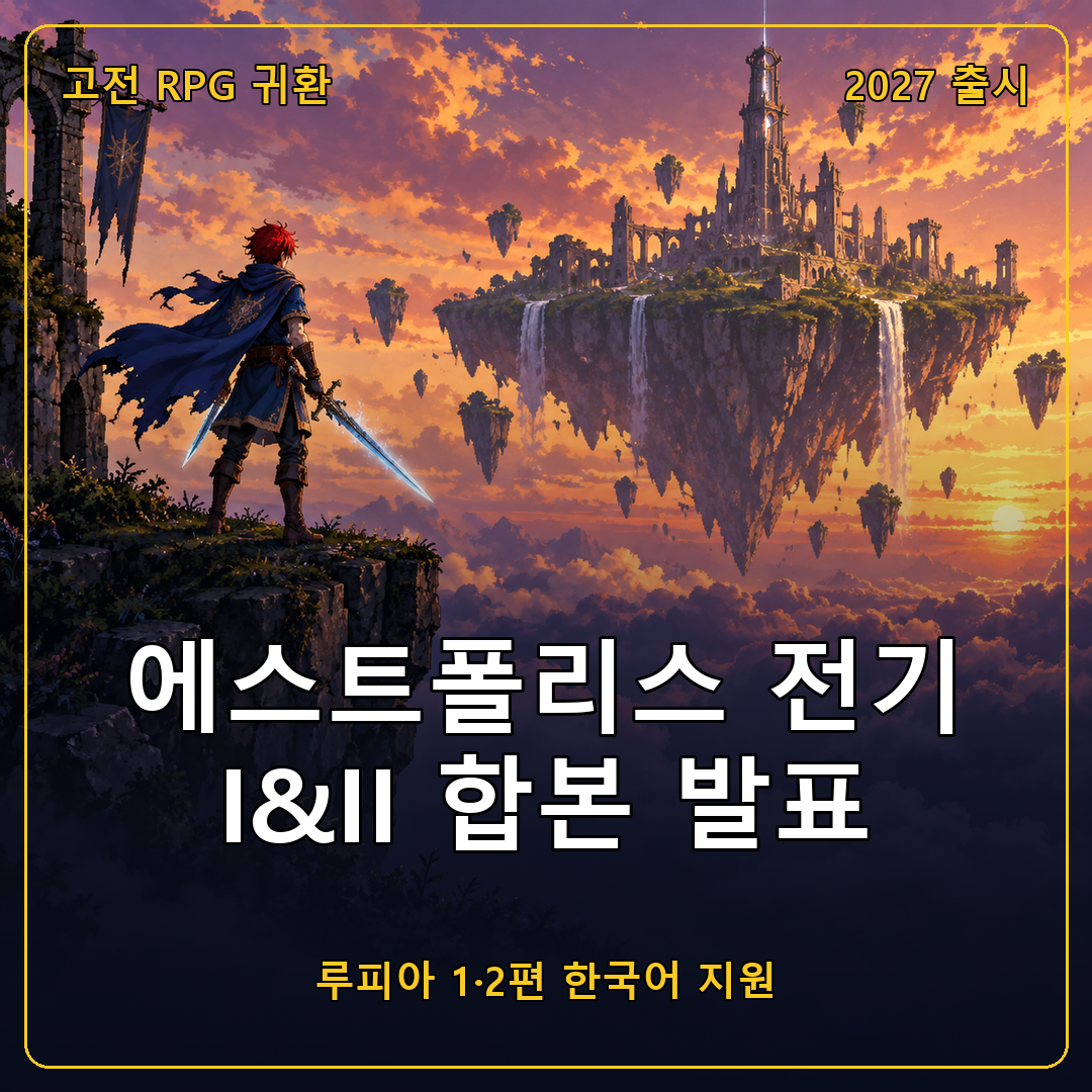 에스트폴리스 전기 I&II 2027년 출시 발표, 루피아 1편과 2편 합본이 한국어 지원으로 돌아옵니다