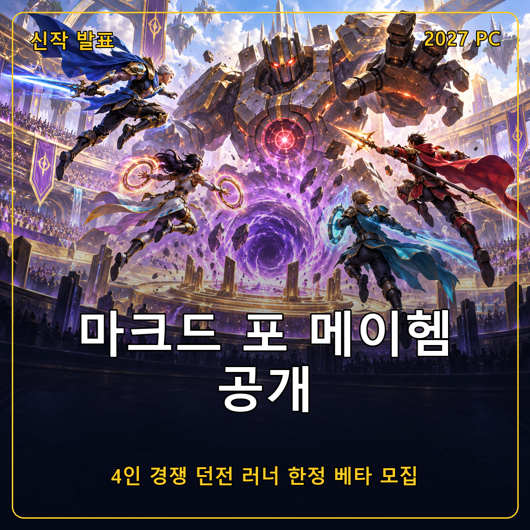 마크드 포 메이헴 공개, 함께 싸우고 1등은 혼자 가져가는 4인 경쟁 던전 러너 한정 베타 모집