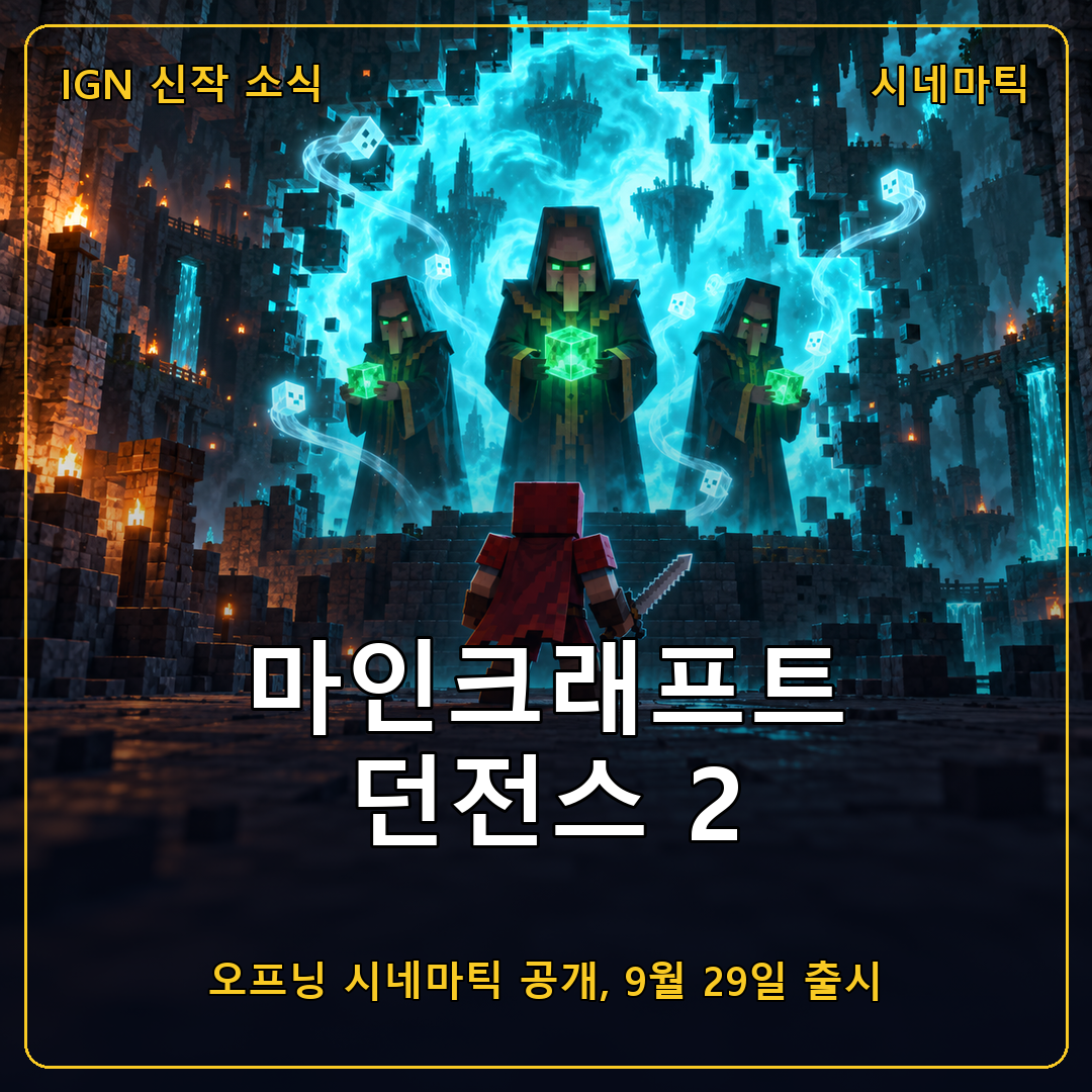 마인크래프트 던전스 2(Minecraft Dungeons II) 오프닝 시네마틱 공개, 일리저 최고 의회와 시프트 차원 스토리부터 9월 29일 출시 정보까지