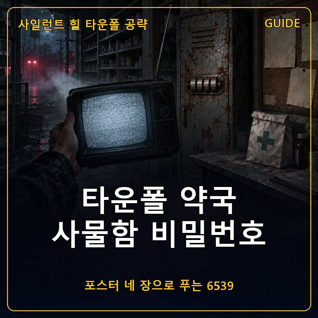 사일런트 힐 타운폴 약국 사물함 비밀번호 공략