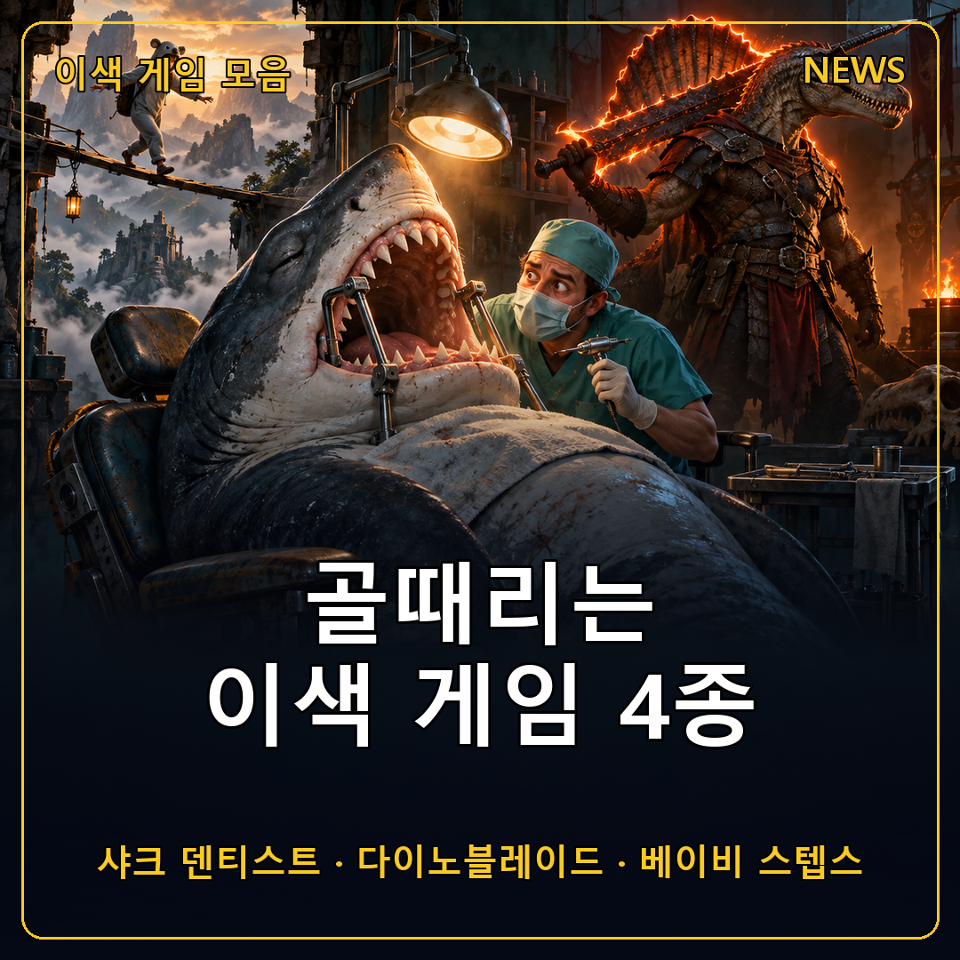샤크 덴티스트 다이노블레이드 베이비 스텝스 이색 게임 4종