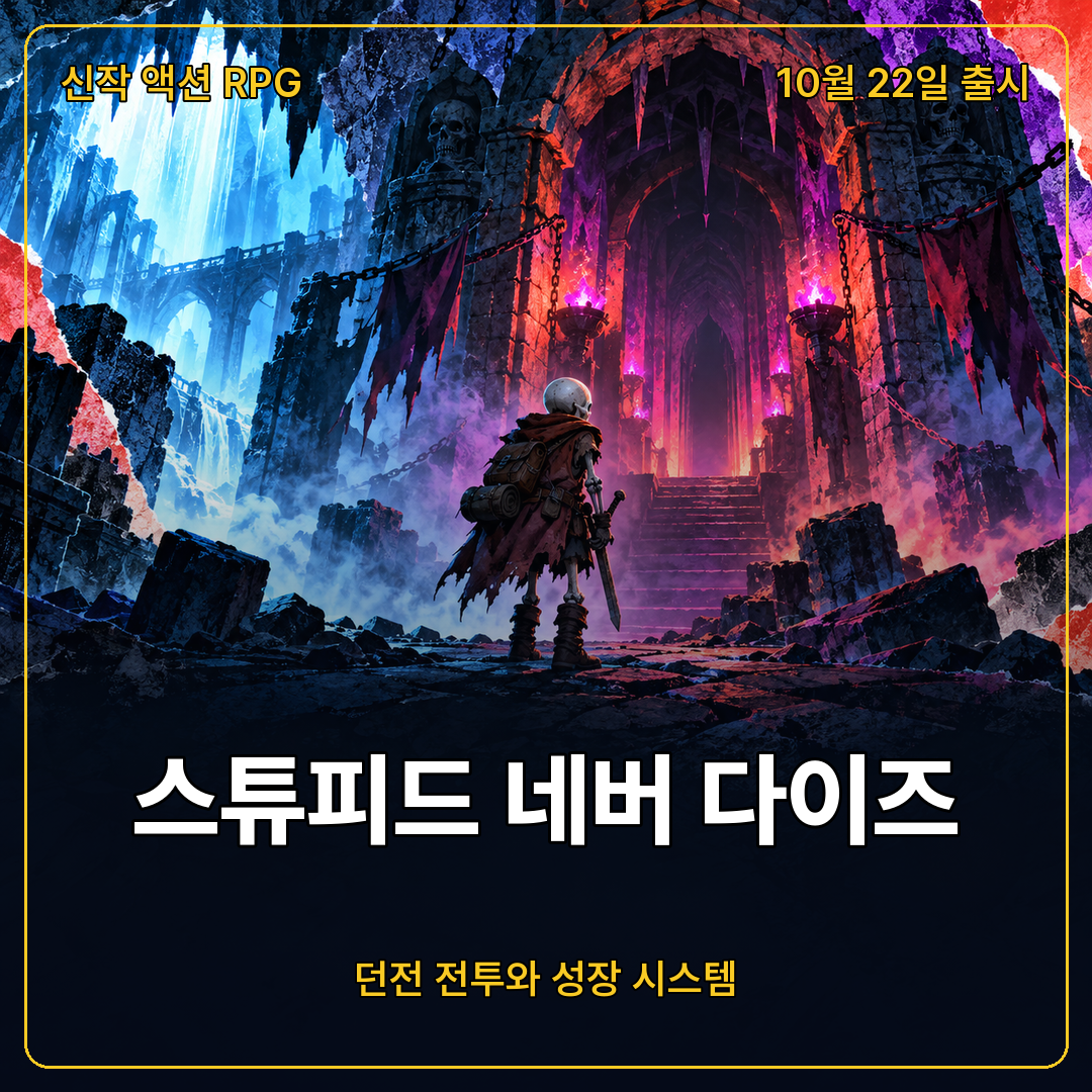 스튜피드 네버 다이즈 던전 전투와 성장 시스템