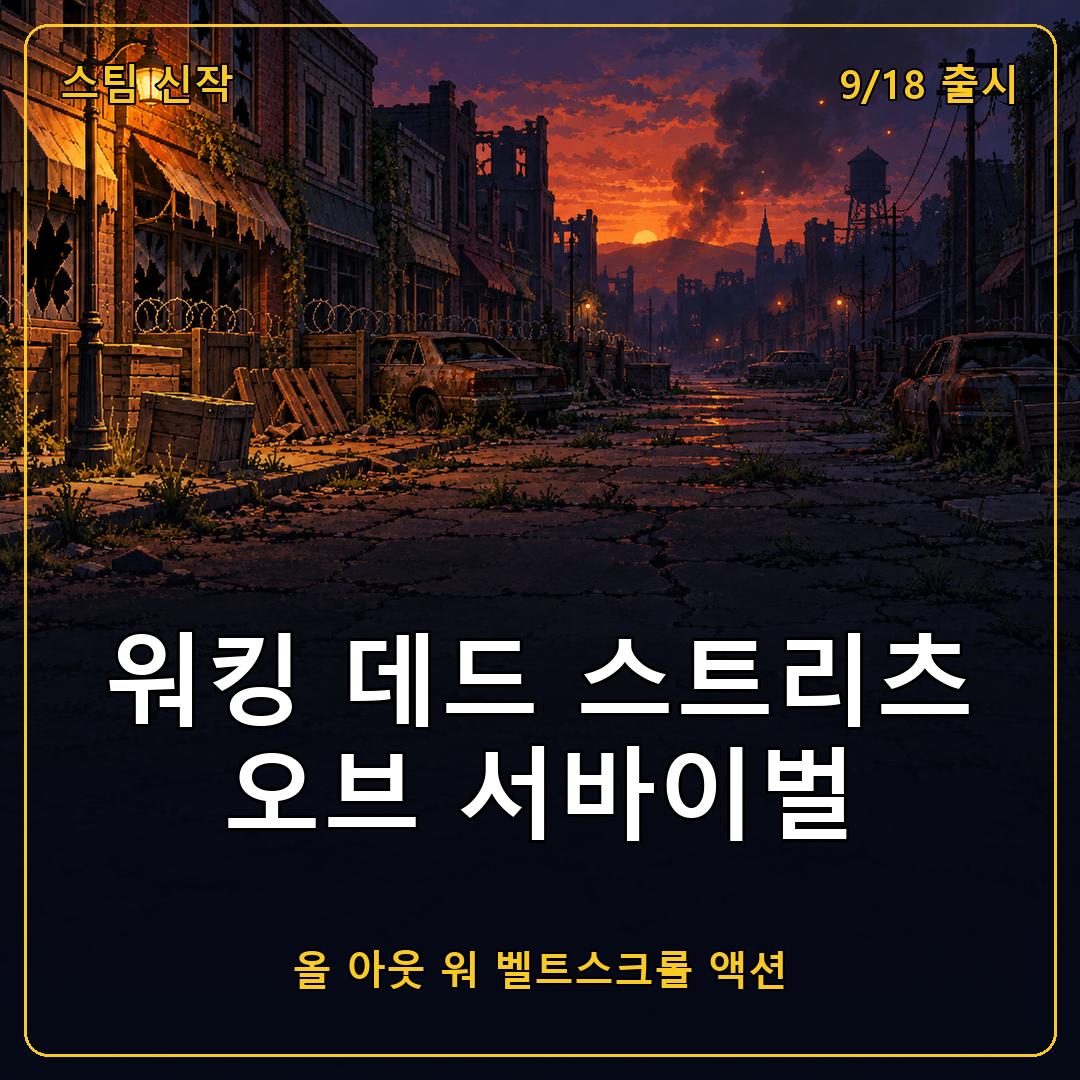 워킹 데드 스트리츠 오브 서바이벌 출시, 올 아웃 워를 픽셀 벨트스크롤 액션으로 다시 쓰다