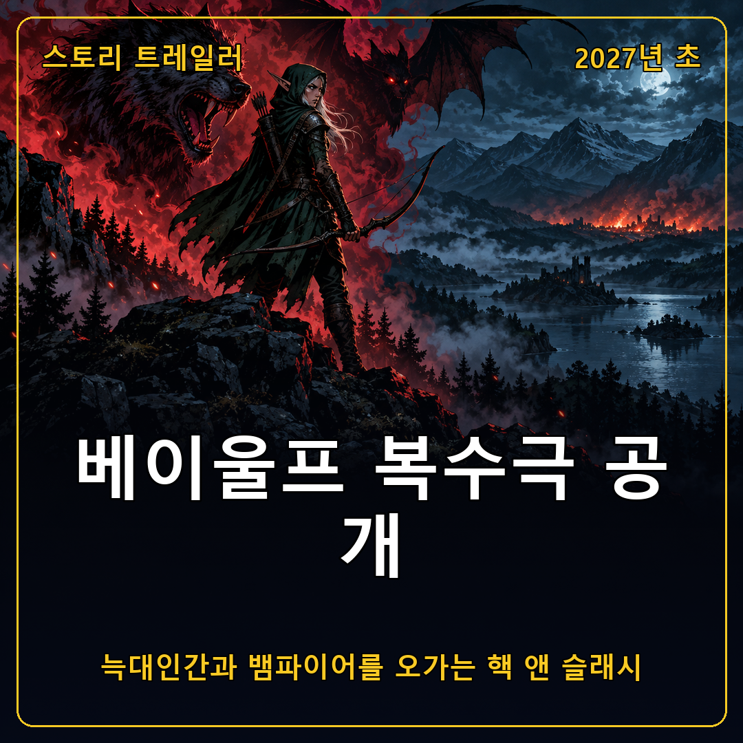 베이울프 스토리 트레일러 공개, 늑대인간과 뱀파이어가 된 엘프의 복수극 2027년 초 출시