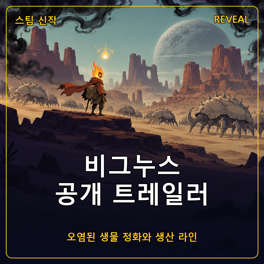 비그누스 공개 트레일러, 오염된 외계 생물을 정화해 생산 라인으로 잇는 탑다운 액션 RPG